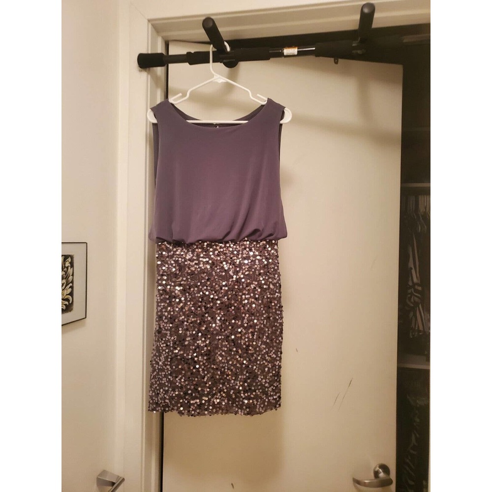 Cynthia Rowley Gray Sequins Blouson Cocktail Dress Womens 6 Sleeveless